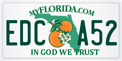 FL license plate EDCA52