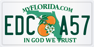 FL license plate EDCA57