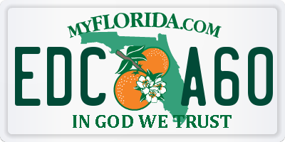 FL license plate EDCA60