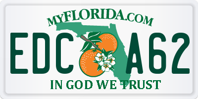FL license plate EDCA62