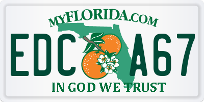 FL license plate EDCA67