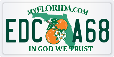FL license plate EDCA68