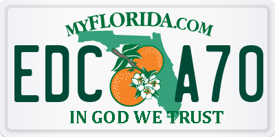 FL license plate EDCA70