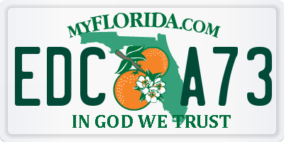 FL license plate EDCA73