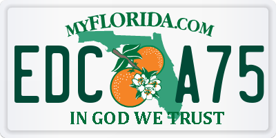 FL license plate EDCA75