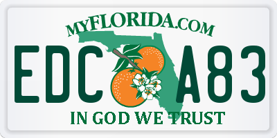 FL license plate EDCA83