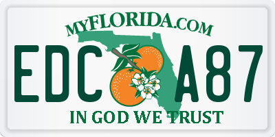 FL license plate EDCA87