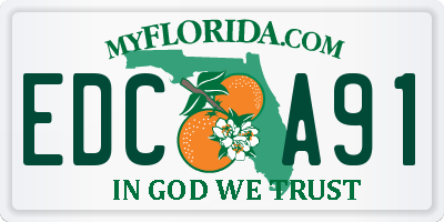 FL license plate EDCA91
