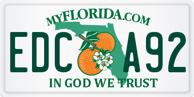 FL license plate EDCA92
