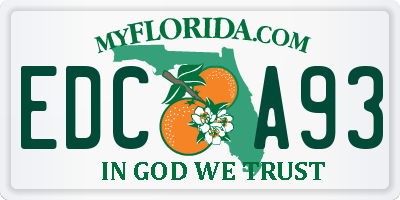 FL license plate EDCA93