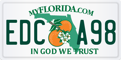 FL license plate EDCA98