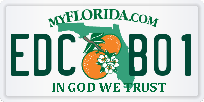 FL license plate EDCB01