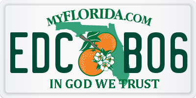 FL license plate EDCB06