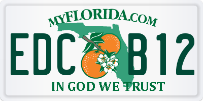 FL license plate EDCB12