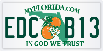 FL license plate EDCB13