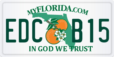 FL license plate EDCB15