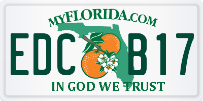 FL license plate EDCB17