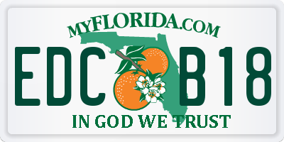 FL license plate EDCB18
