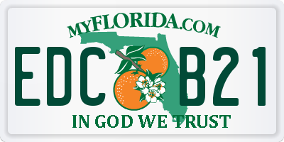 FL license plate EDCB21