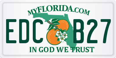 FL license plate EDCB27