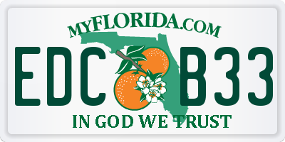 FL license plate EDCB33