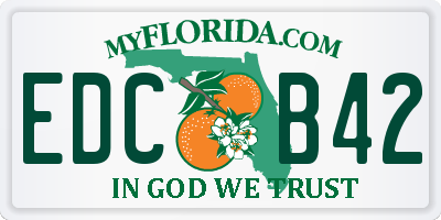 FL license plate EDCB42