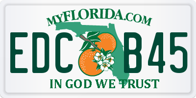 FL license plate EDCB45