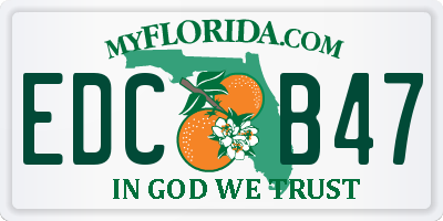 FL license plate EDCB47