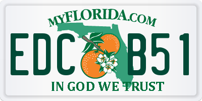 FL license plate EDCB51