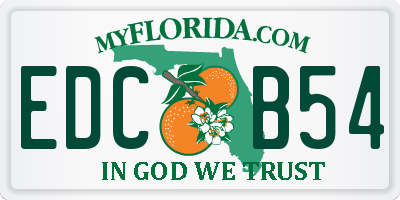 FL license plate EDCB54