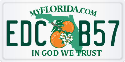 FL license plate EDCB57