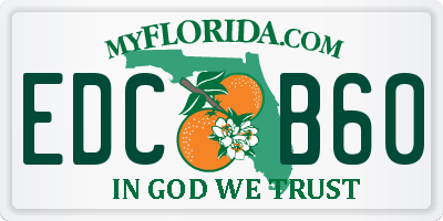 FL license plate EDCB60