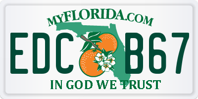 FL license plate EDCB67