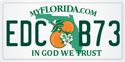FL license plate EDCB73
