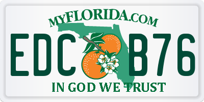 FL license plate EDCB76