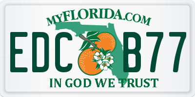 FL license plate EDCB77