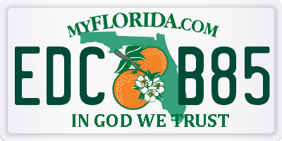 FL license plate EDCB85