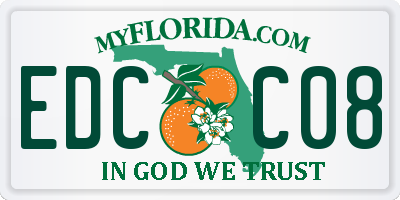 FL license plate EDCC08