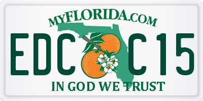 FL license plate EDCC15