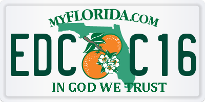 FL license plate EDCC16