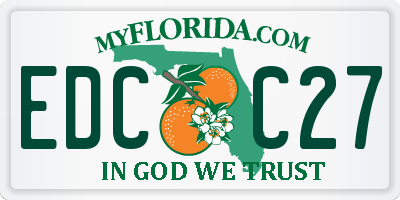 FL license plate EDCC27