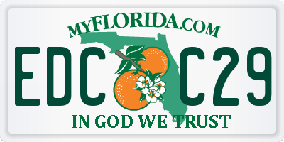 FL license plate EDCC29
