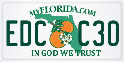 FL license plate EDCC30