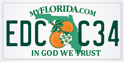 FL license plate EDCC34