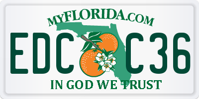 FL license plate EDCC36