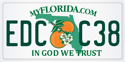 FL license plate EDCC38