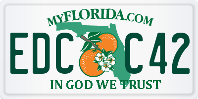 FL license plate EDCC42