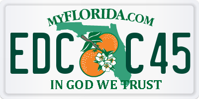 FL license plate EDCC45
