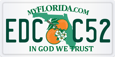 FL license plate EDCC52