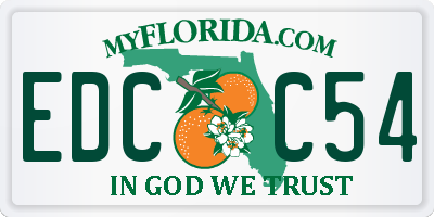 FL license plate EDCC54